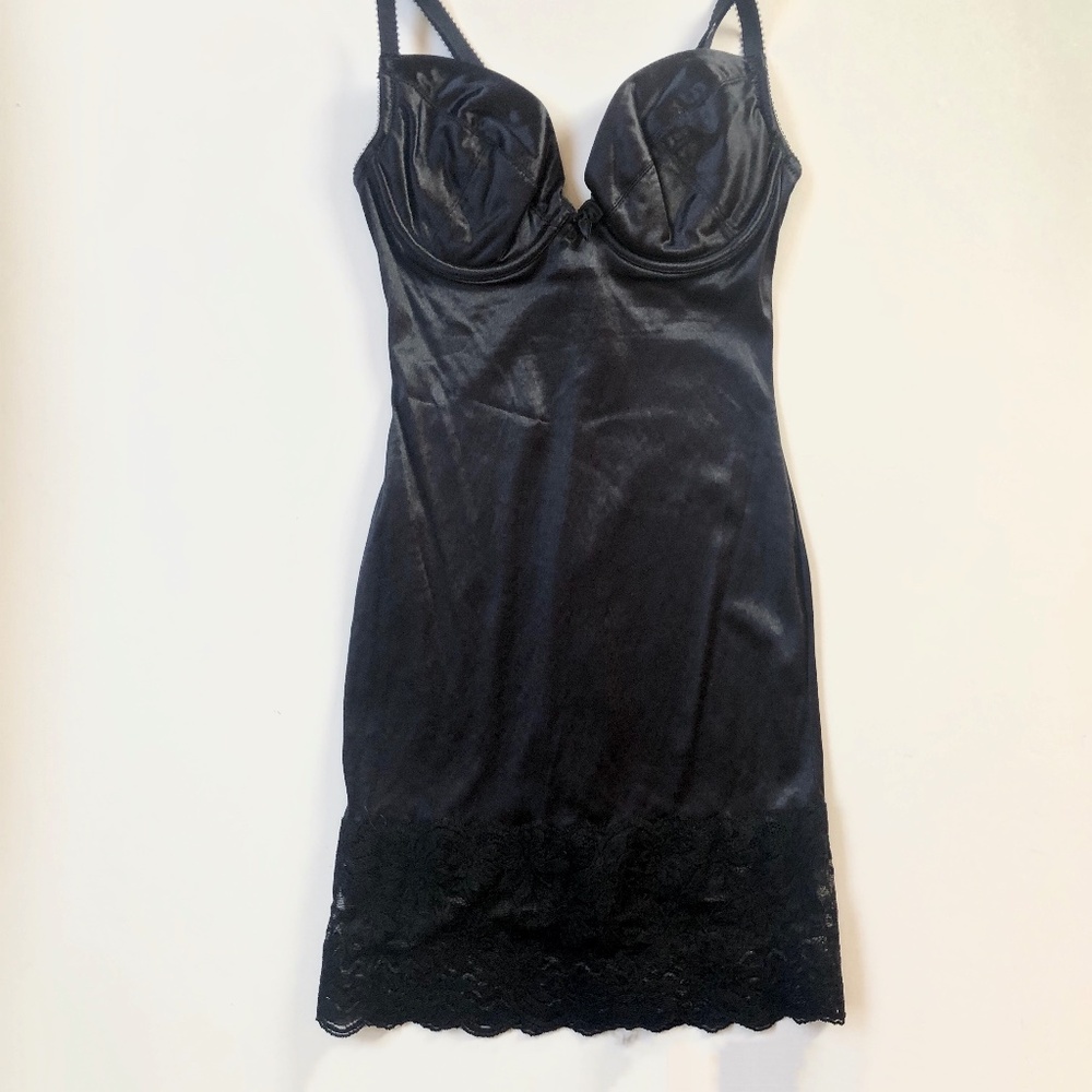NWOT Black Body Shaper Slip with Built-In Bra 34-B
